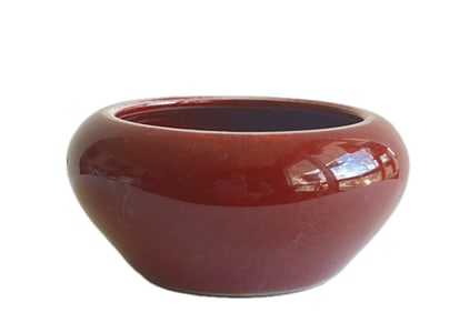 CHINESE PORCELAIN RED GLAZED WATER POT