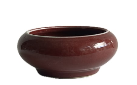 CHINESE PORCELAIN RED GLAZED WATER POT
