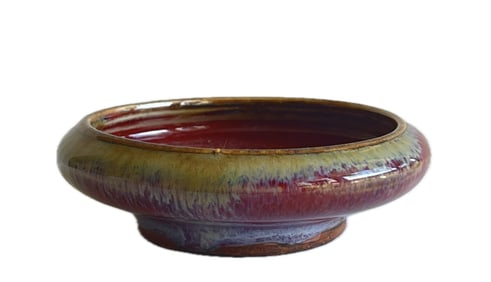 CHINESE FLAMBE GLAZED PORCELAIN VASE