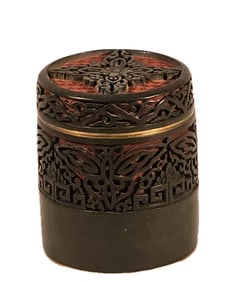 CHINESE CARVED LACQUER LIDDED BOX