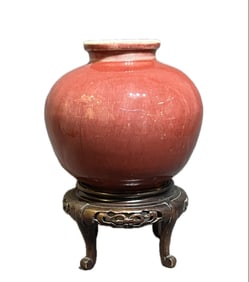 CHINESE PEACHBLOOM PORCELAIN VASE