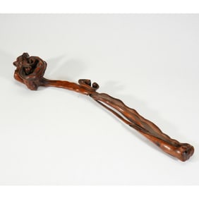 A CARVED BAMBOO RUYI SCEPTER