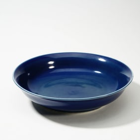 A BLUE GLAZE SAUCER
