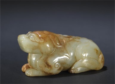 CHINESE CARVED JADE MYTHICAL BEAST