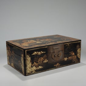 ORNATE GILT LACQUER DOCUMENT BOX