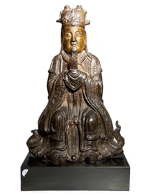 GILT BRONZE FIGURE OF SEATED BUDDHA