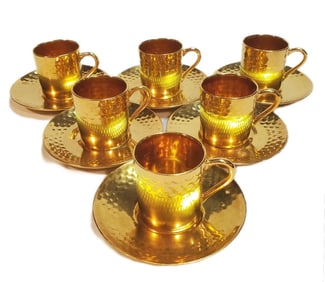 TIFFANY & CO. GILDED DEMITASSE CUP & SAUCER SET