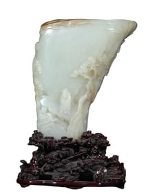 FINELY CARVED HETIAN WHITE JADE LIBATION CUP