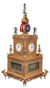 MAGNIFICENT EXPORT GILT-BRONZE MUSICAL AUTOMATON CLOCK