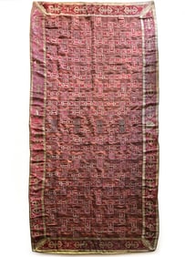 SILK AND METALLIC THREAD PANEL, 19TH CENTURY