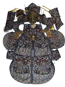 CHINESE IMPERIAL SILK CEREMONIAL ARMOR SET