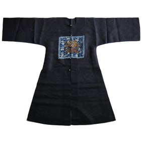 QING DYNASTY GAUZE OFFICIAL'S SUMMER SURCOAT WITH RANK BADGE