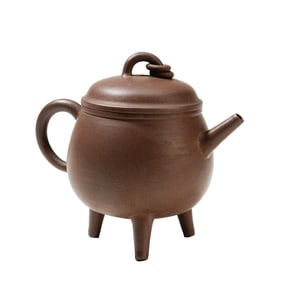 A YIXING GLAZE ZISHA TEAPOT