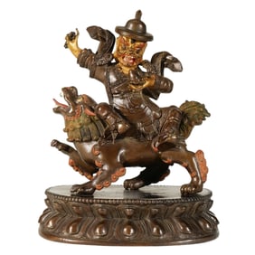 A SINO-TIBETAN BRONZE PEHAR