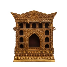 A CHINESE IMPERIAL BRONZE-GILT BUDDHIST SHRINE