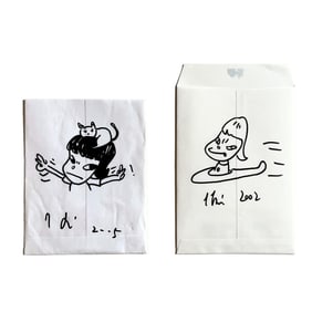 TWO SKETCHES SIGNED YOSHITOMO NARA