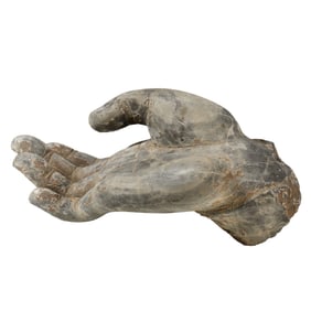 A CARVED SCHIST BUDDHA HAND GANDHARA