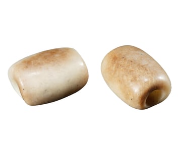 PAIR WHITE JADE PENDANTS