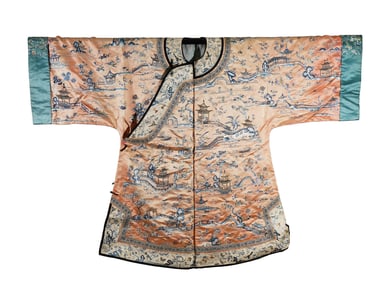 A SILK EMBROIDERED LADY ROBE