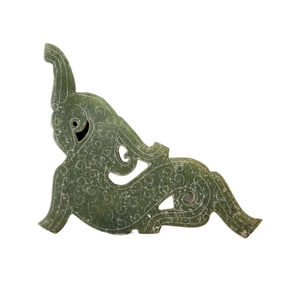 A JADE CARVING OF DRAGON
