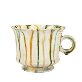 A SANCAI GLAZE POTTERY CUP