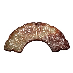 A JADE CARVING OF ARCH PENDANT HUANG