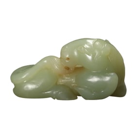 A JADE CARVING OF HORSE