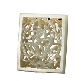 A WHITE JADE DRAGON BELTHOOK