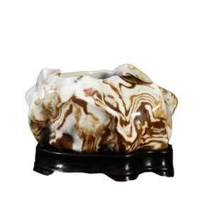 A MARBLE GLAZE WATERPOT