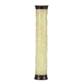 A CARVED JADE INCENSE HOLDER