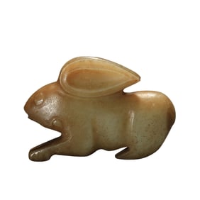A JADE CARVING OF RABBIT