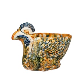 A SANCAI GLAZE POTTERY PHOENIX CUP