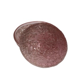 A PEKING GLASS DRAGON POMANDER CASE WITH COVER
