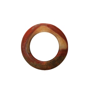 A CHINESE AGATE CIRCULAR RING HUAN