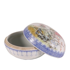 A FALANGCAI GLAZE POMANDER CASE WITH COVER