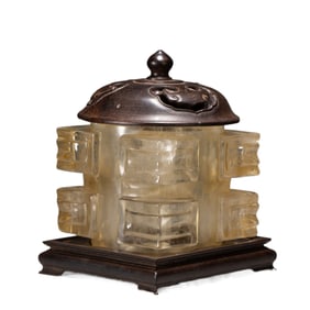 A CARVED ROCK CRYSTAL CONG