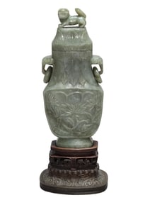 LARGE JADE COVERED VASE, EARLY REPUBLIC PERIOD
