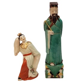 2 CHINESE PLAYS CERAMIC FIGURES, REPUBLIC