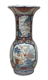 MASSIVE JAPANESE FLORAL VASE, MEIJI PERIOD