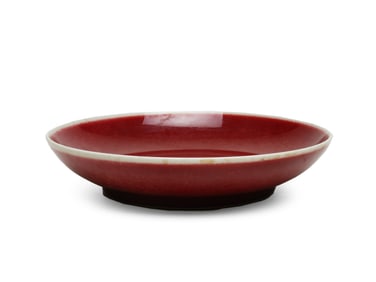 A COPPER RED GLAZE SAUCER