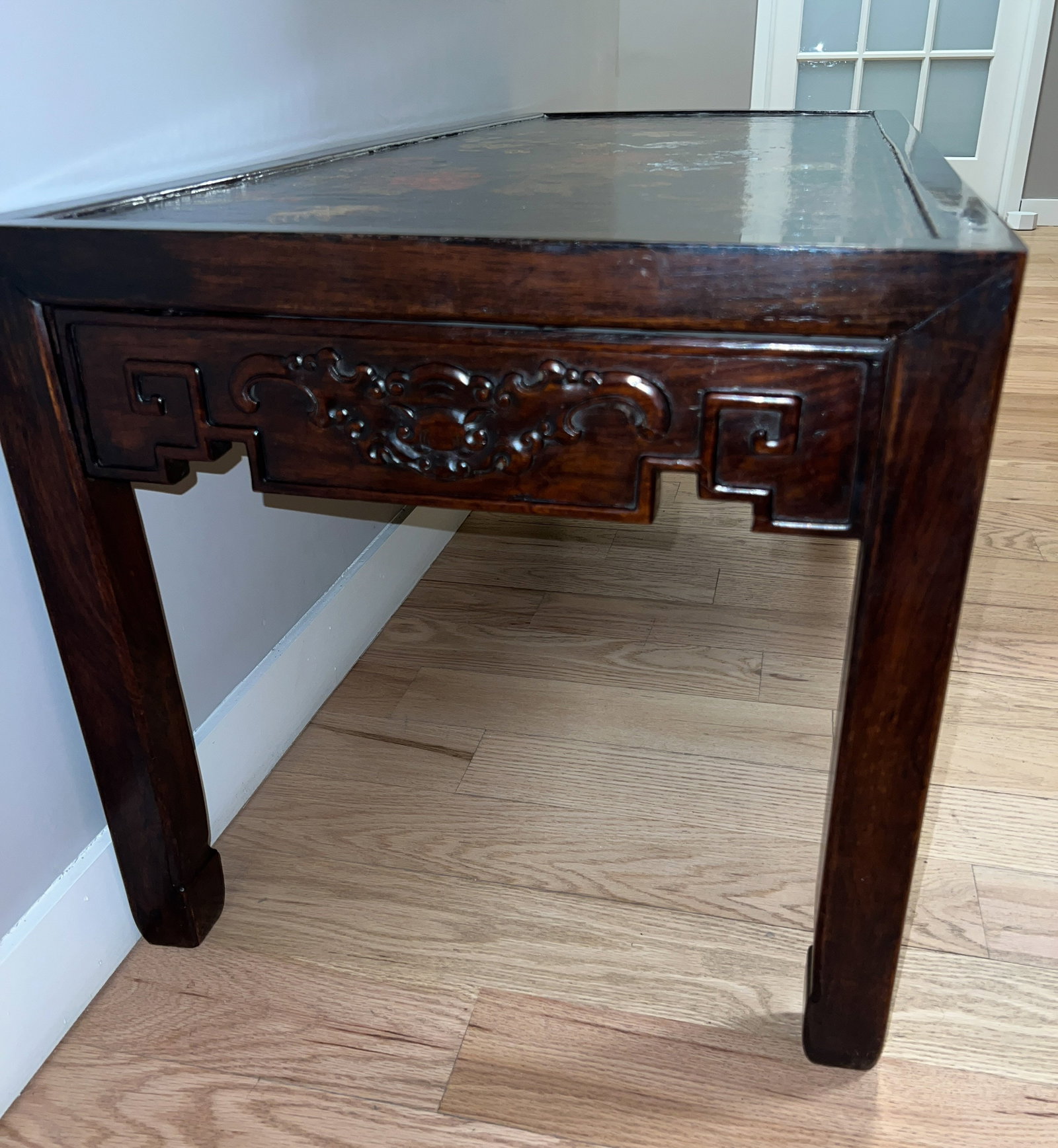 A POLYCHROME PAINTED LACQUER LONG TABLE - 11