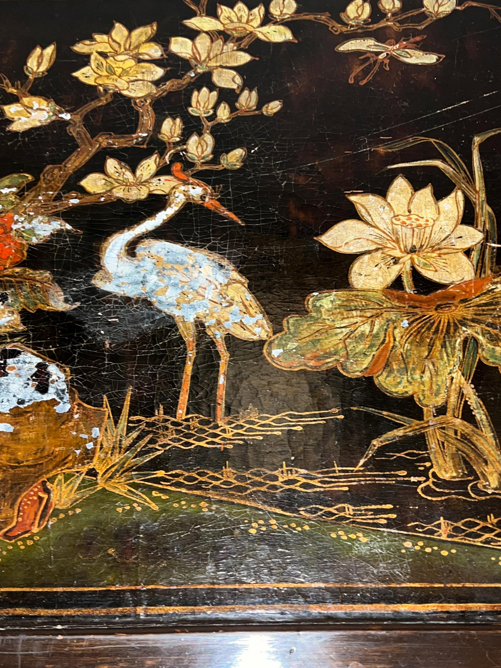 A POLYCHROME PAINTED LACQUER LONG TABLE - 6