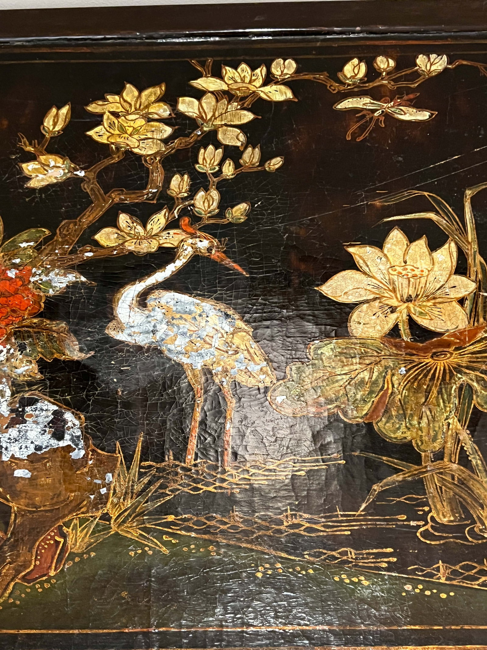 A POLYCHROME PAINTED LACQUER LONG TABLE - 7