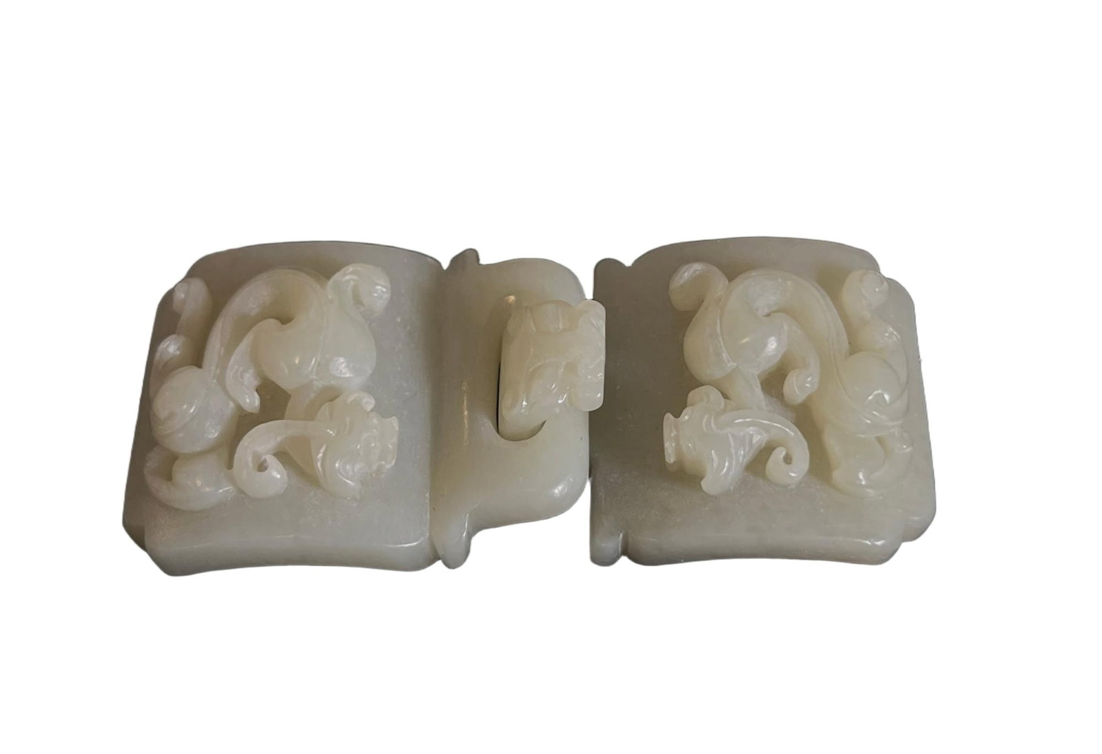 A CARVED WHITE JADE BELTHOOK (1 of 7)