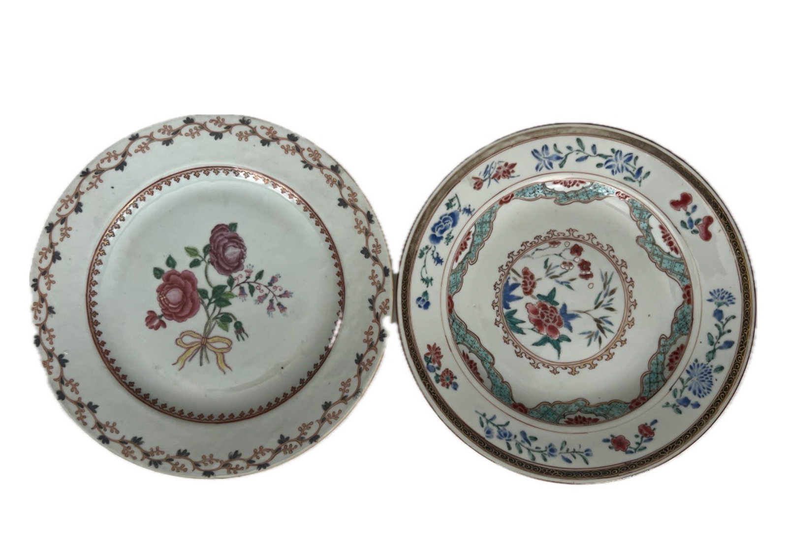 TWO FAMILLE ROSE PLATES (1 of 8)
