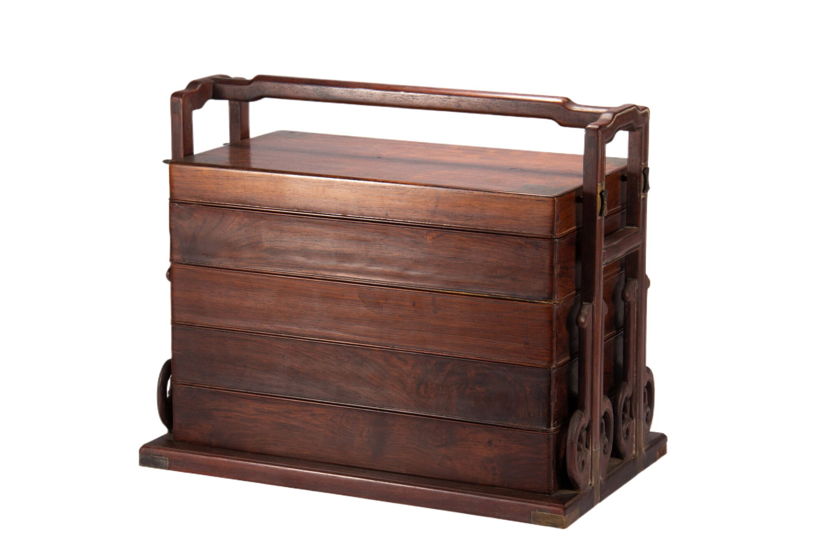 A CARVED HUANGHUALI PICNIC BOX (1 of 9)