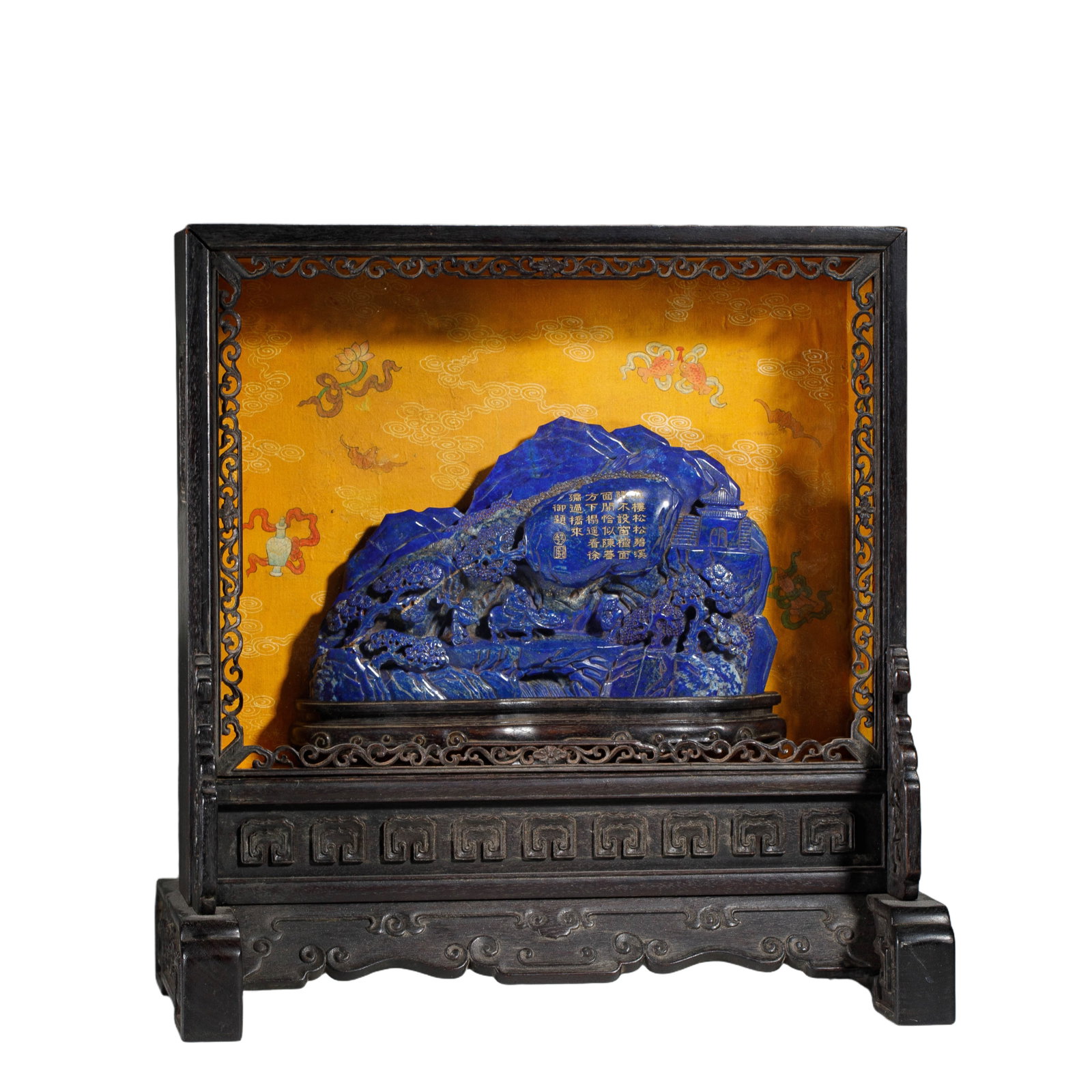 A CARVED LAPIS MOUNTAIN DECORATION (1 of 11)