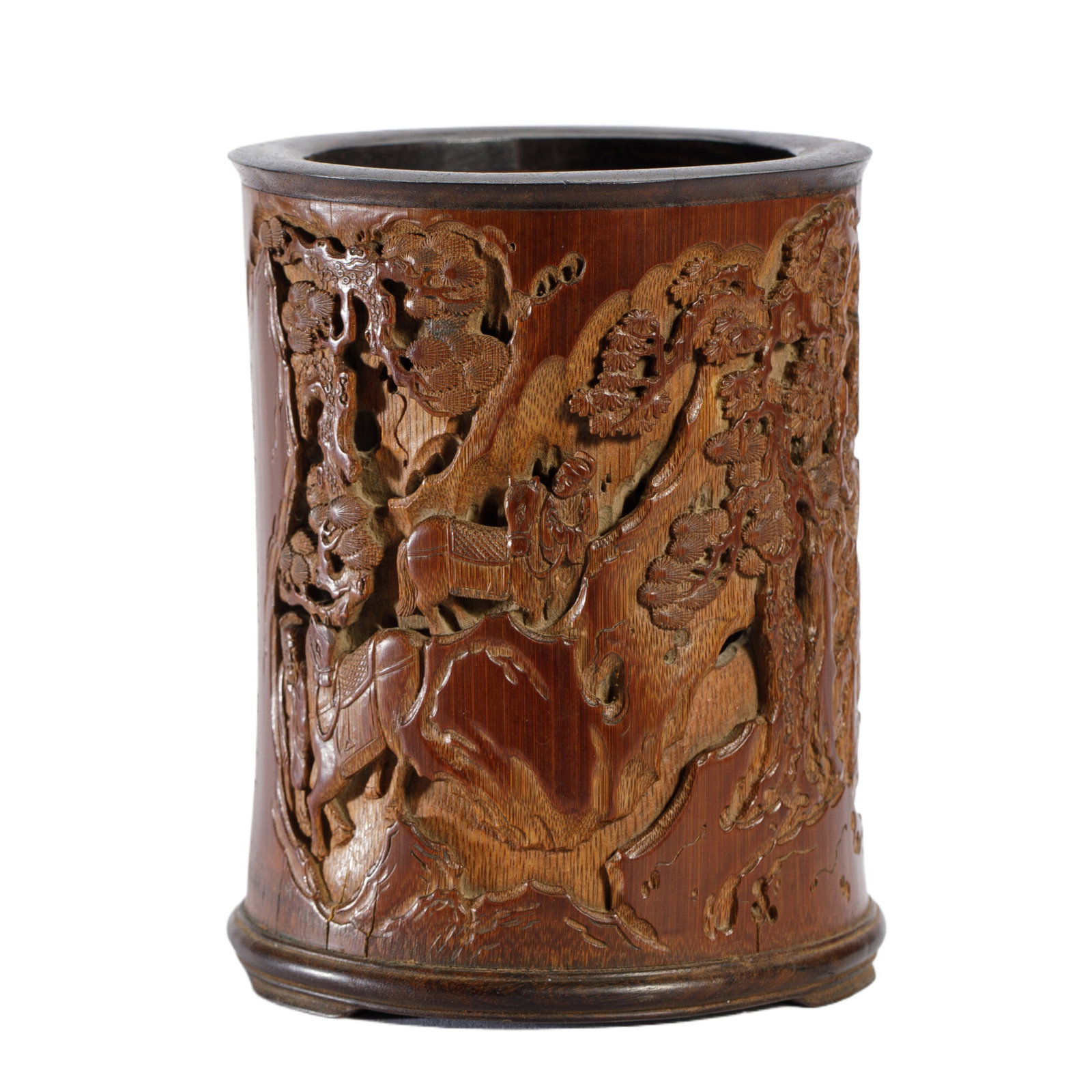 A CARVED BAMBOO BRUSHPOT (1 of 10)