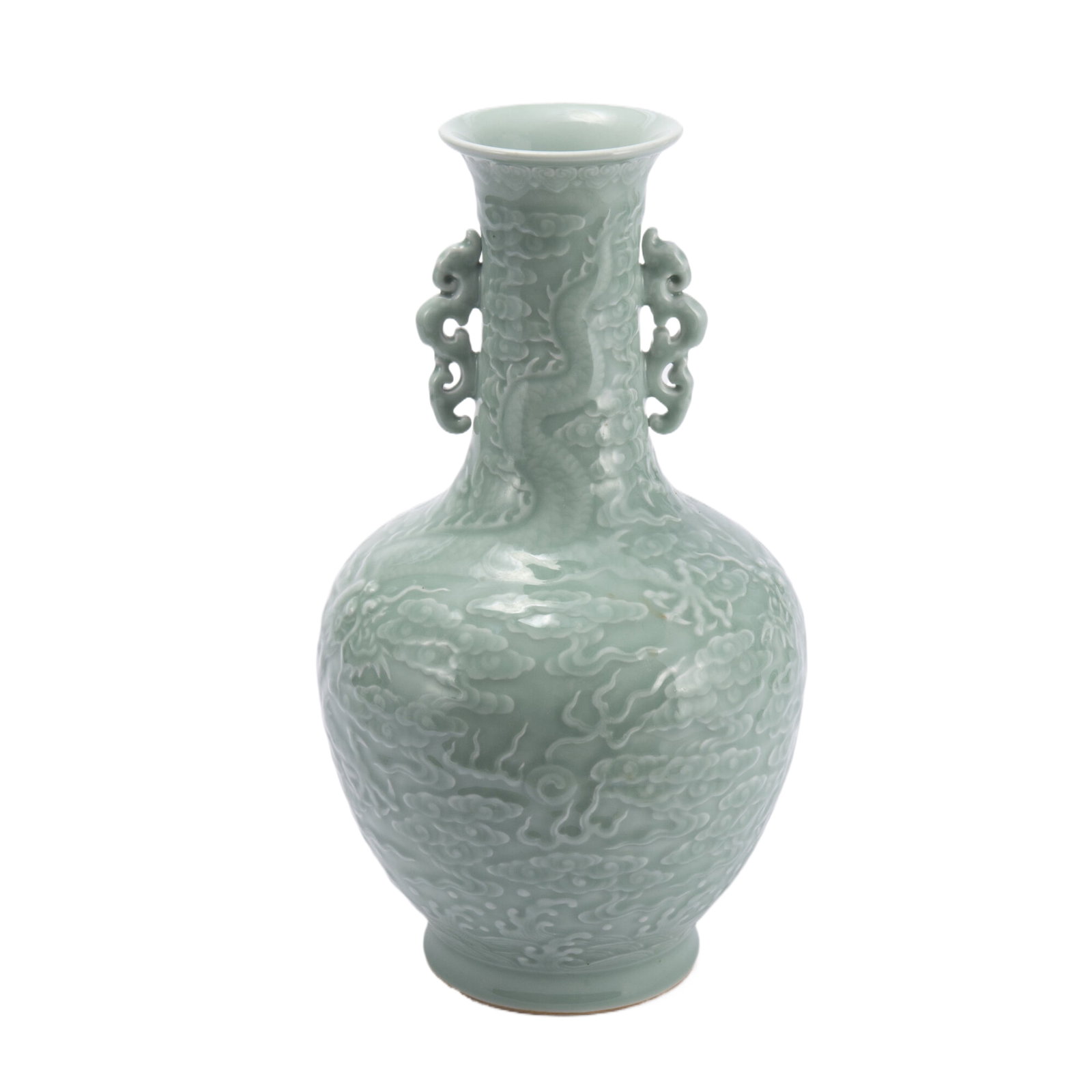 A CHINESE CELADON GLAZED DRAGON VASE (1 of 11)