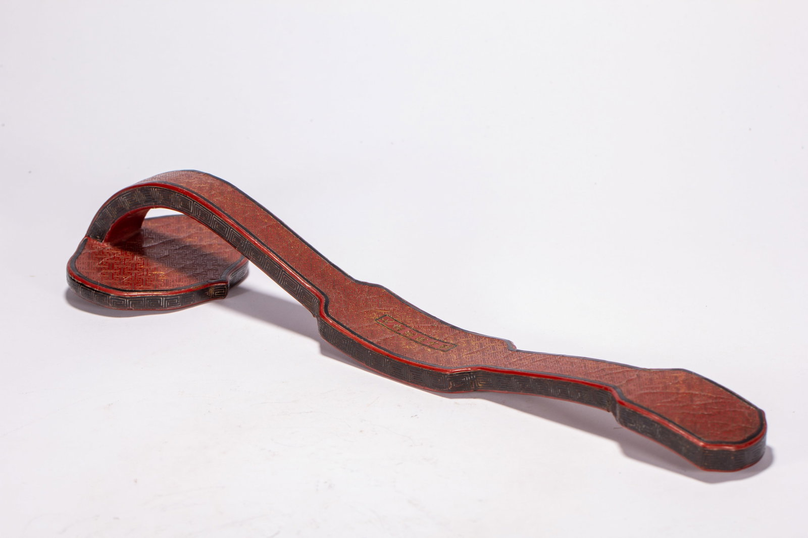 A POLYCHROME PAINTED LACQUER RUYI SCEPTER - 5